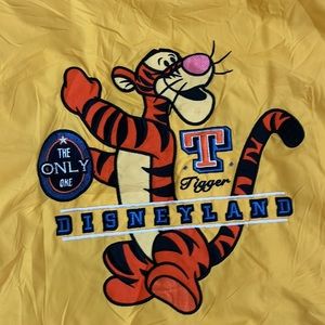 Vtg Walt Disney World Tigger Rain‎ Coat Jacket Yellow Gray Lined Men's Size M